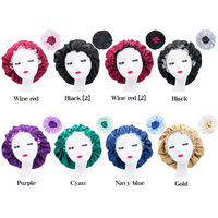 Bandeau avec logo personnalisé, grands bonnets de douche réutilisables et imperméables avec bande élastique, bonnet de bain double couche en satin soyeux pour cheveux longs