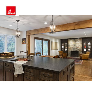 Cuisine rustique vintage avec armoires en chêne rouge à texture de montagne tigrée et plan de travail en granit pour les propriétaires - Product Image 6