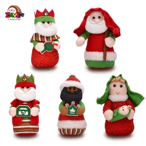 Noel doğum sahne İsa kutsal aile 3 Wiseman İncil ile Xmas kapalı pluch oyuncak setleri