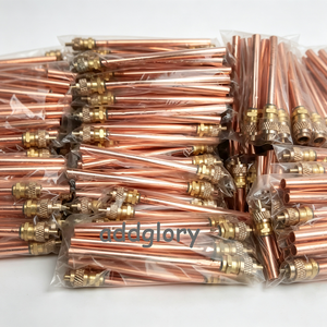 Composants <span class=keywords><strong>de</strong></span> réfrigération artisanaux en acier inoxydable et laiton, avec noyaux Schrader, raccords 1/4 pouce, vannes, vannes pilotes et vannes <span class=keywords><strong>de</strong></span> charge - Product Image 2