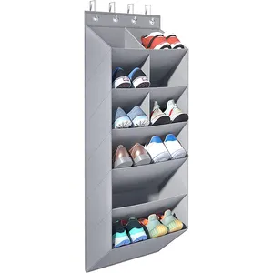 Shoe Rack For Door With Large Deep Pocket Hanging 2 Pack Organizer For Closet Hanger Dorm And Narrow Door Storage Shoe Holder