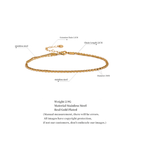 JINYOU 1828 Chaîne Classique Double Couche Exquise en Acier Inoxydable Bracelet de Cheville Élégant pour <span class=keywords><strong>Femme</strong></span> Tendance Été Charme <span class=keywords><strong>Bijoux</strong></span> Or Argent - Product Image 6