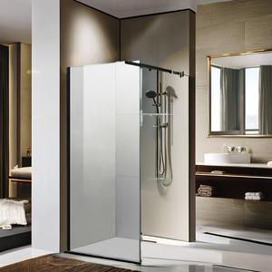 <span class=keywords><strong>Porte</strong></span> de douche <span class=keywords><strong>coulissante</strong></span> moderne en verre trempé de 8 mm, cadre en aluminium poli, verre clair/givré, roulettes en alliage de zinc, salle de bain - Product Image 4
