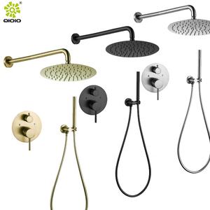 CUPC redondo de acero inoxidable 2022 para baño, conjunto de <span class=keywords><strong>ducha</strong></span> montado en la pared, mezclador de agua fría y caliente, oro pulido, superventas, 304 - Product Image 2