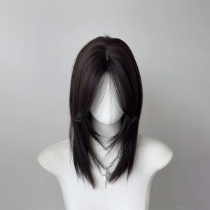 <span class=keywords><strong>Pelucas</strong></span> de Cola de Lobo para <span class=keywords><strong>Hombre</strong></span> y Mujer, Nuevas, de Fibra Química, Lisas, Estilo Japonés Mullet, Cabello Corto con Raya al Medio, Samurai, Gorra Ajustable, Cobertura Completa - Product Image 1