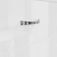 Cómoda Moderna Blanca de 113 cm con Acabado Brillante, 8 Cajones, Resistente a Arañazos, Tiradores Cromados, Antivuelco