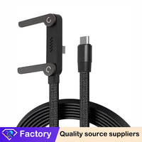 Câble de données pliable 2-en-1 avec support pour téléphone portable et tablette, charge rapide 240/65W, 1,5m, Type-C IOS