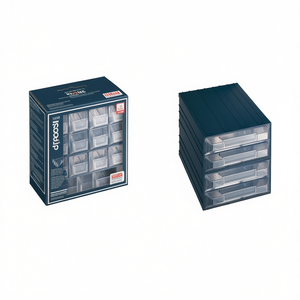 Cajonera de 4 cajones gris oscuro transparente de 24.9x36.6x25 cm para almacenamiento de herramientas - Product Image 1