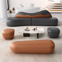 Ensemble de canapés de réception de style moderne pour hôtels et clubs VIP - Design modulaire en tissu