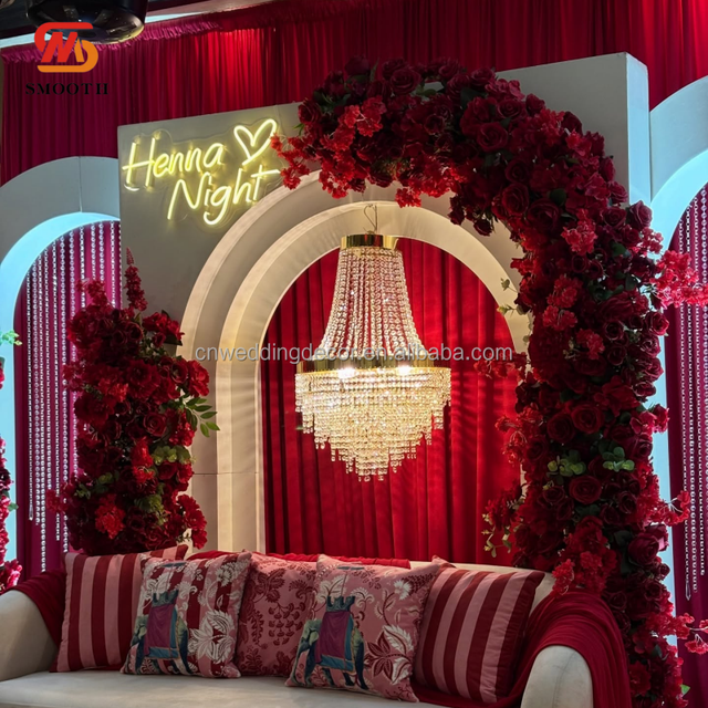 SMOOTH Hot Selling  3D Pvc Wedding Acrylic White 8ft Backdrop Stand Wedding Stage Background