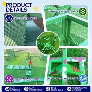 Kit Ostacoli Completo e Resistente 16-in-1 Mimetico per Allenamento, Trave di Equilibrio Pieghevole Ecologica per Esercizi Motori Grossi all'Aperto per Bambini - Product Image 6