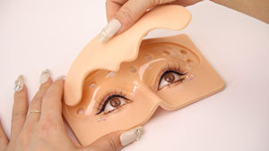 وظيفة 2 : حواجب بشرة تجميل دائم للتدريب + عين من السيليكون مانيكان تجميل للوجه للتدريب - Product Image 4