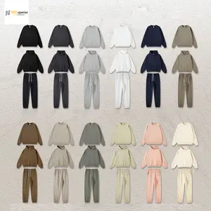 DTG Ensemble pantalon pull-over et sweat à capuche pour hommes 12 couleurs 100% coton 400Gsm avec logo personnalisé