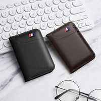 Dompet Kartu Bisnis Kulit PU Lipat Tipis Super Slim Portabel, Tempat Kartu Pria 3 in 1 Tipis
