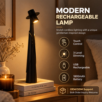 Lampe de table de luxe design moderne, nouvelle lampe LED d'ambiance portable sur pied haut, rechargeable, décorative pour chambre à coucher