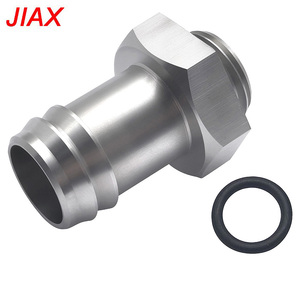 Adaptateur de tuyau droit 1/2 " Barb vers G1/4 BSPP, raccord de ligne de fluide usiné CNC avec joint torique pour système de fluide automobile - Product Image 1