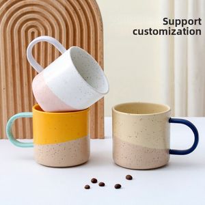 Tasses en porcelaine personnalisées à pois colorés, haute valeur esthétique, style coréen, cadeau de café pour couple, compatibles micro-ondes - Product Image 2
