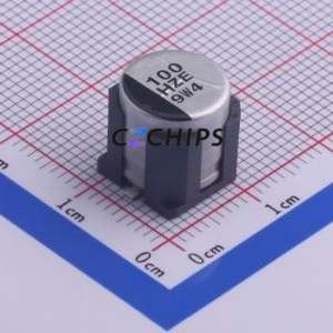 Condensador Electrolítico de Aluminio Híbrido Sólido-Líquido EEHZE1H101V SMD, D10xL10.5mm 100uF 20% 50V 2000hrs-145 ℃ - Product Image 1