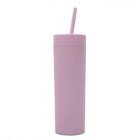 Gobelets en acrylique pastel fins et personnalisés de 16 oz, gobelets en plastique réutilisables semi-mats avec paille pour les fêtes et les boissons