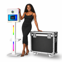 Cabina de Fotos con Entrega Rápida, Pantalla Táctil, Marco LED, Carcasa para Cabina de Fotos DSLR con Bandeja para Impresora