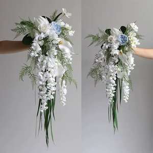 Ramo de Flores Artificiales Realistas LANJO, Diseño de Cascada de Agua, para Acción de Gracias, Graduación, Bodas, de Larga Duración - Product Image 2