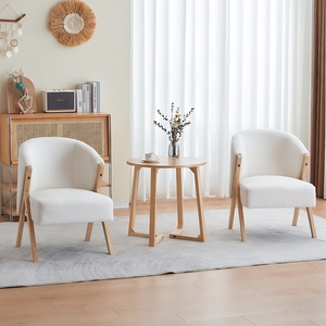 Round End <b>Table</b> 24 Inch Solid Wood V Shaped <b>Legs</b> Mid Century Modern Sofa Side <b>Table</b> Small Coffee <b>Table</b> for Small Space - Product Image 4
