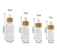 Minyak esensial rambut bambu mewah, botol Serum wajah, tetes kaca, minyak esensial rambut bambu mewah, 15ml 20ml 30ml 50ml 60ml 100ml