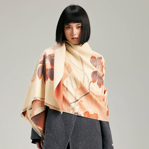 Moda señoras vestidos de noche Pashmina envuelve bufandas moda flor Jacquard patrón cárdigan capas bufanda de Cachemira para mujer - Product Image 2