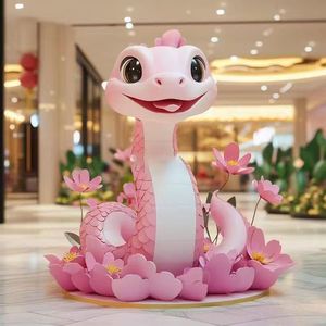 Escultura de Serpiente, Mascota de Dibujos Animados, Adorno Decorativo para el Año Nuevo Chino, Figura de Animal Moldeada en Latón - Product Image 2