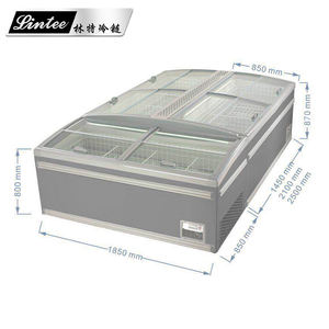 Exhibidor <span class=keywords><strong>Horizontal</strong></span> Tipo Isla para Supermercado, Refrigerador con Puerta de Vidrio para Exhibición de Helados y Congeladores - Product Image 5