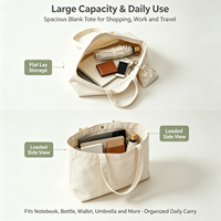 Sac fourre-tout en toile de coton naturel vierge, sac de courses personnalisable avec logo imprimé, écologique et réutilisable