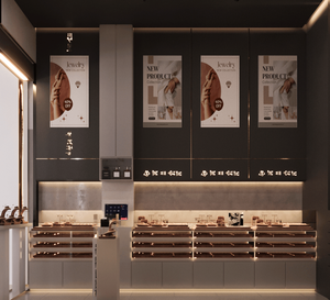 Vitrine en verre de luxe moderne pour bijoux Design d'éclairage LED pour musée ou bijouterie Vitrine intérieure - Product Image 2