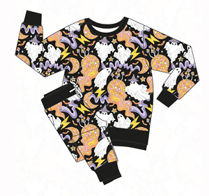 Set di Felpa Girocollo e Pantaloni da Jogging <span class=keywords><strong>per</strong></span> <span class=keywords><strong>Halloween</strong></span> |   Tuta <span class=keywords><strong>per</strong></span> bambini in bambù con stampa zucca e pipistrello |   Vendita all'ingrosso - Product Image 5