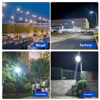 Projet d'éclairage solaire intégré pour rues, lampadaire solaire LED à trois faces lumineuses avec détection de mouvement et télécommande, indice de protection IP pour