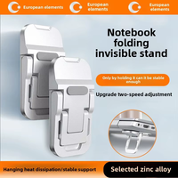 Support d'ordinateur portable mini portable et élégant en alliage de zinc, rehausseur invisible, support pliable pour ordinateur portable et tablette de bureau