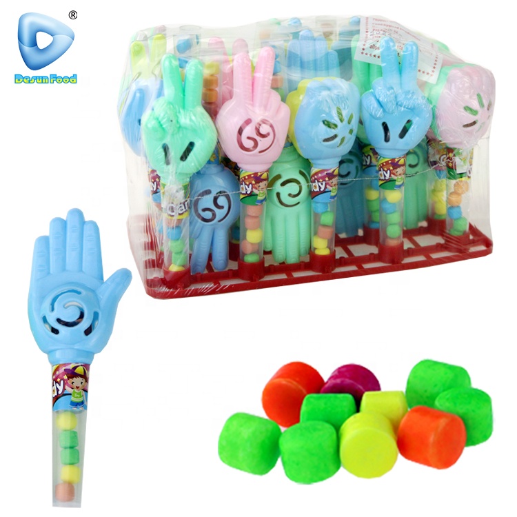 Пластиковый игрушечный бумажный ножницы в форме руки, игрушечный колокольчик с конфетами