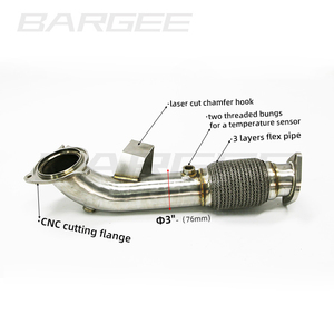 Tuyau d'échappement Bargee <span class=keywords><strong>Megna</strong></span> Flow pour Ford FIESTA ST 2013-UP 1.6T - Acier inoxydable, épaisseur 1,5 mm, garantie de 2 ans - Product Image 1