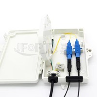 Kotak Distribusi FTTH 2 Core 1x2 PLC Fiber Splitter Adaptor LC/SC Proteksi IP65 Pemasangan Dinding/Tiang Luar Ruangan Jaringan FTTx