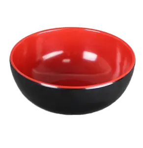 Food Grade Two Tone Zwart Rood Melamine Ramen Kom