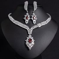 Nouveau design tournesols colliers pour femmes zircon ensemble de mariée bijoux ensembles de bijoux de mariage pour la vente en gros