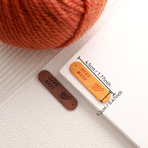 1.2x4.5cm en stock 0.47x1.77 pouces fait à la main avec amour coudre étiquette en cuir suédé avec coeur pour coudre crochet tricot - Product Image 4