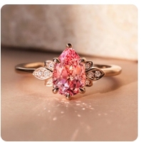 Cincin Berlian Laboratorium Merah Darah Merpati Perak Murni S925 Gaya Ins untuk Wanita