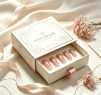 Boîte d'emballage écologique en gros, boîte cadeau en carton, tiroir en carton, boîte en carton personnalisée avec logo pour kits de faux ongles à presser