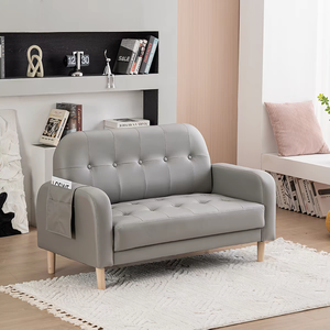 Canapé 2 places moderne et minimaliste en lin mélangé bleu nordique, idéal pour salon, petit espace ou <span class=keywords><strong>location</strong></span> d'appartement - Offre Spéciale - Product Image 2