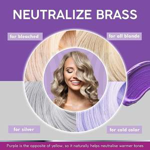 <span class=keywords><strong>Masque</strong></span> capillaire violet pour <span class=keywords><strong>cheveux</strong></span> blonds, platine et argentés - Élimine les reflets jaunes, réduit le brunâtre et revitalise les <span class=keywords><strong>cheveux</strong></span> secs et abîmés - Product Image 4