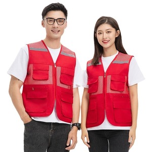 Gilet réfléchissant en maille avec plusieurs poches, vert fluorescent, pour chauffeur désigné et gestion de la livraison de repas - Product Image 2
