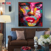 Portrait de toile abstrait fait à la main personnalisé peinture à l'huile décoration murale reproduction d'art avec Palette couteau affiche Photo Style