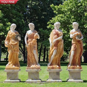 Sculpture décorative en marbre grandeur nature pour <span class=keywords><strong>jardin</strong></span> Colophane <span class=keywords><strong>Pierre</strong></span> beige Quatre saisons Statue en marbre - Product Image 2