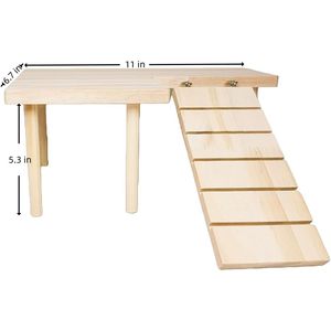 Plataforma de madera natural Feiena para hámster con rampa, juguete y accesorio de escalada para animales pequeños - Product Image 2