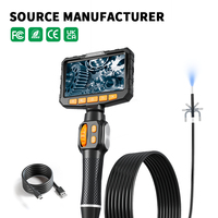 Endoscopio Industrial con Pantalla de 4.3 Pulgadas, Cámara Boroscópica HD de 6 mm con 6 LED, Cámara de Inspección con Cable Impermeable para Motor Automotriz